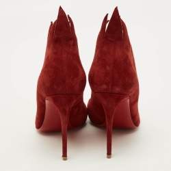 Pre Owned حذاء كعب عالي كريستيان لوبوتان فيكتورينا فليم سويد أسود مقاس 36.5