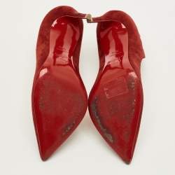 Pre Owned حذاء كعب عالي كريستيان لوبوتان فيكتورينا فليم سويد أسود مقاس 36.5