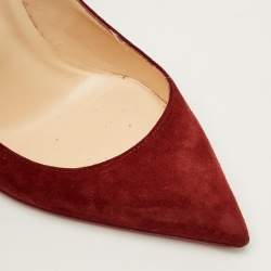 Pre Owned حذاء كعب عالي كريستيان لوبوتان فيكتورينا فليم سويد أسود مقاس 36.5