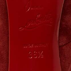 Pre Owned حذاء كعب عالي كريستيان لوبوتان فيكتورينا فليم سويد أسود مقاس 36.5