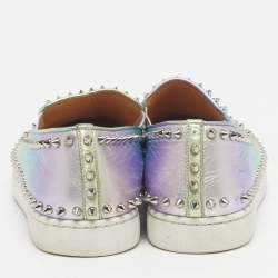 Pre Owned Christian Louboutin Spike Size 41 Multicolor Leather Slip On Sneakers