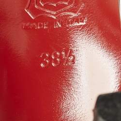 Pre Owned صندل كريستيان لوبوتان فريسكوالدي جلد ميتاليك ثلاثي اللون سيور مقاس 40.5