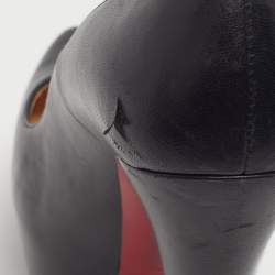 مملوكة مسبقًا Christian Louboutin Daffodile Size 39 Black Leather Platform Pumps