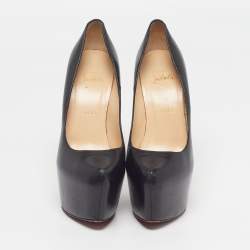 مملوكة مسبقًا Christian Louboutin Daffodile Size 39 Black Leather Platform Pumps