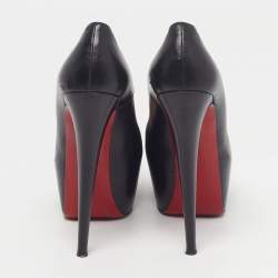 مملوكة مسبقًا Christian Louboutin Daffodile Size 39 Black Leather Platform Pumps