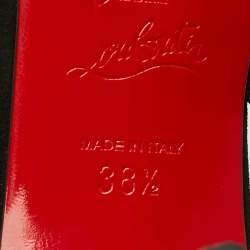 Pre Owned Christian Louboutin Rivafish Size 38.5 Black Suede  Slingback Pumps