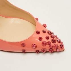 Pre Owned Christian Louboutin Drama Size 38.5 Brush Pink Patent Leather Slingback Pumps