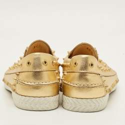 مملوكة مسبقًا Christian Louboutin Yatch Spike Size 40.5 Gold Leather Loafers