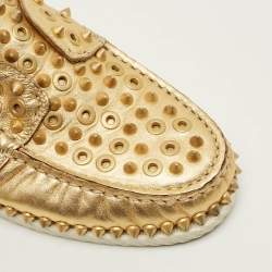 مملوكة مسبقًا Christian Louboutin Yatch Spike Size 40.5 Gold Leather Loafers