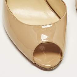 Pre Owned Christian Louboutin Demi You Size 41 Beige Patent Leather D'orsay Pumps