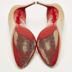 Pre Owned Christian Louboutin Demi You Size 41 Beige Patent Leather D'orsay Pumps