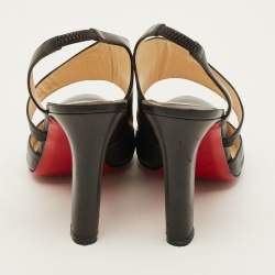 Pre Owned حذاء كعب عالي كريستيان لوبوتان أتوميك جلد أسود سيلينجباك مقاس 41