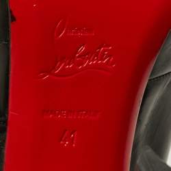 Pre Owned حذاء كعب عالي كريستيان لوبوتان أتوميك جلد أسود سيلينجباك مقاس 41