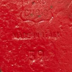 Pre Owned صندل كريستيان لوبوتان ماريلو مقاس 39 جلد مضفر بلون بيج مع حزام للكاحل وكعب مكسو بالفلين