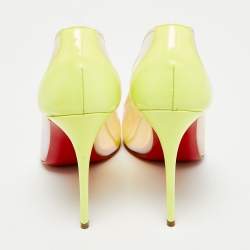 Pre Owned Christian Louboutin Debout Size 36.5 Multicolor Patent Leather PVC Pumps