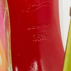 Pre Owned Christian Louboutin Debout Size 36.5 Multicolor Patent Leather PVC Pumps