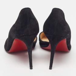 مملوكة مسبقًا Christian Louboutin Iriza Size 38 Black Suede D'orsay Pumps