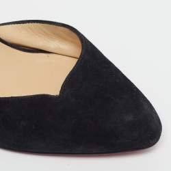 مملوكة مسبقًا Christian Louboutin Iriza Size 38 Black Suede D'orsay Pumps