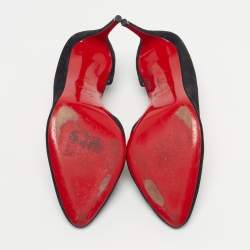 مملوكة مسبقًا Christian Louboutin Iriza Size 38 Black Suede D'orsay Pumps