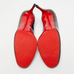 Pre Owned Christian Louboutin Bianca Size 37 Burgundy Patent Leather Pumps