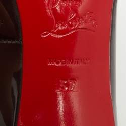 Pre Owned Christian Louboutin Bianca Size 37 Burgundy Patent Leather Pumps