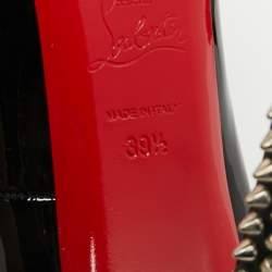 Pre Owned Christian Louboutin Very Prive Size 39.5 Black Patent Leather Peep Toe Pumps