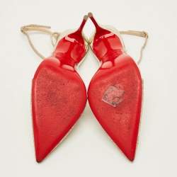 مملوكة مسبقًا Christian Louboutin optisexy 70 Size 37 Transparent Glitter and PVC Slingback Ankle Strap Pumps