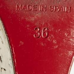 Pre Owned Christian Louboutin Une Plume Size 36 Black Patent Leather Wedge Pumps