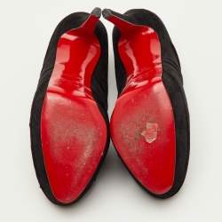 Pre Owned Christian Louboutin Manchon Size 39 Black Suede Platform Pumps