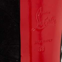 Pre Owned Christian Louboutin Manchon Size 39 Black Suede Platform Pumps