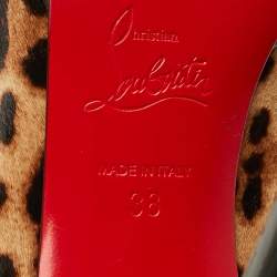 Pre Owned Christian Louboutin Dorepi Size 38 Brown/Black Calf hair and Patent Leather Pumps