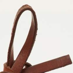 Pre Owned Christian Louboutin Size 40 Multicolor Calf Hair and Leather Ankle Strap Espadrille Flats