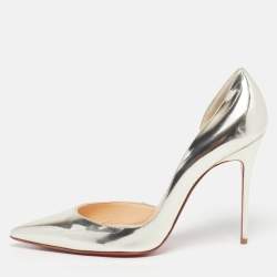 Pre Owned Christian Louboutin Iriza Size 39 Gold Patent Leather Pumps