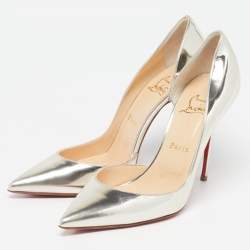Pre Owned Christian Louboutin Iriza Size 39 Gold Patent Leather Pumps
