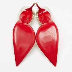 Pre Owned Christian Louboutin Iriza Size 39 Gold Patent Leather Pumps