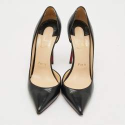 Pre Owned Christian Louboutin Iriza Size 39 Black Leather D'orsay Pumps
