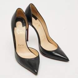 Pre Owned Christian Louboutin Iriza Size 39 Black Leather D'orsay Pumps