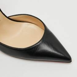 Pre Owned Christian Louboutin Iriza Size 39 Black Leather D'orsay Pumps