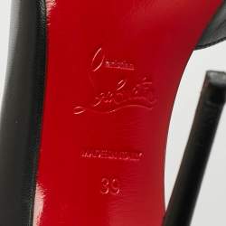 Pre Owned Christian Louboutin Iriza Size 39 Black Leather D'orsay Pumps