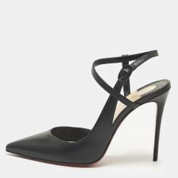 Pre Owned Christian Louboutin jenlove Size 38 Black Leather Pumps