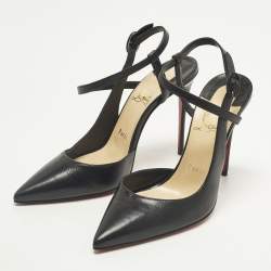 Pre Owned Christian Louboutin jenlove Size 38 Black Leather Pumps