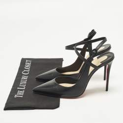 Pre Owned Christian Louboutin jenlove Size 38 Black Leather Pumps