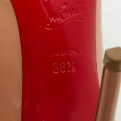 Pre Owned Christian Louboutin Hot Chick Size 36.5 Beige Patent Leather Pumps