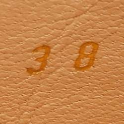 Pre Owned Christian Louboutin Size 38 Multicolor Leather Front Zip Knee Length Riding Boots