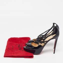 مملوكة مسبقًا صندل  كريستيان لوبوتان جينلوف ألتا جلد لامع بنفسجي ميتالك مقاس 37