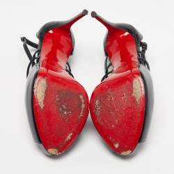 مملوكة مسبقًا صندل  كريستيان لوبوتان جينلوف ألتا جلد لامع بنفسجي ميتالك مقاس 37