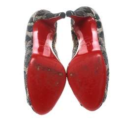 مملوكة مسبقًا Christian Louboutin Leopard Print Sequin Paillettes Very Prive Peep Toe Pumps Size 38.5