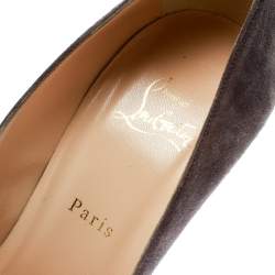 Pre Owned Christian Louboutin Purple Suede Bianca Platform Pumps Size 41