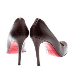 Pre Owned Christian Louboutin Brown Leather New Simple Pumps Size 39