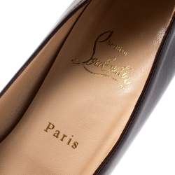 Pre Owned Christian Louboutin Brown Leather New Simple Pumps Size 39